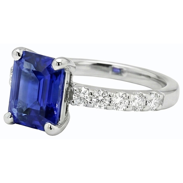 naturel round saphir 2.50carats bague détail rapproché