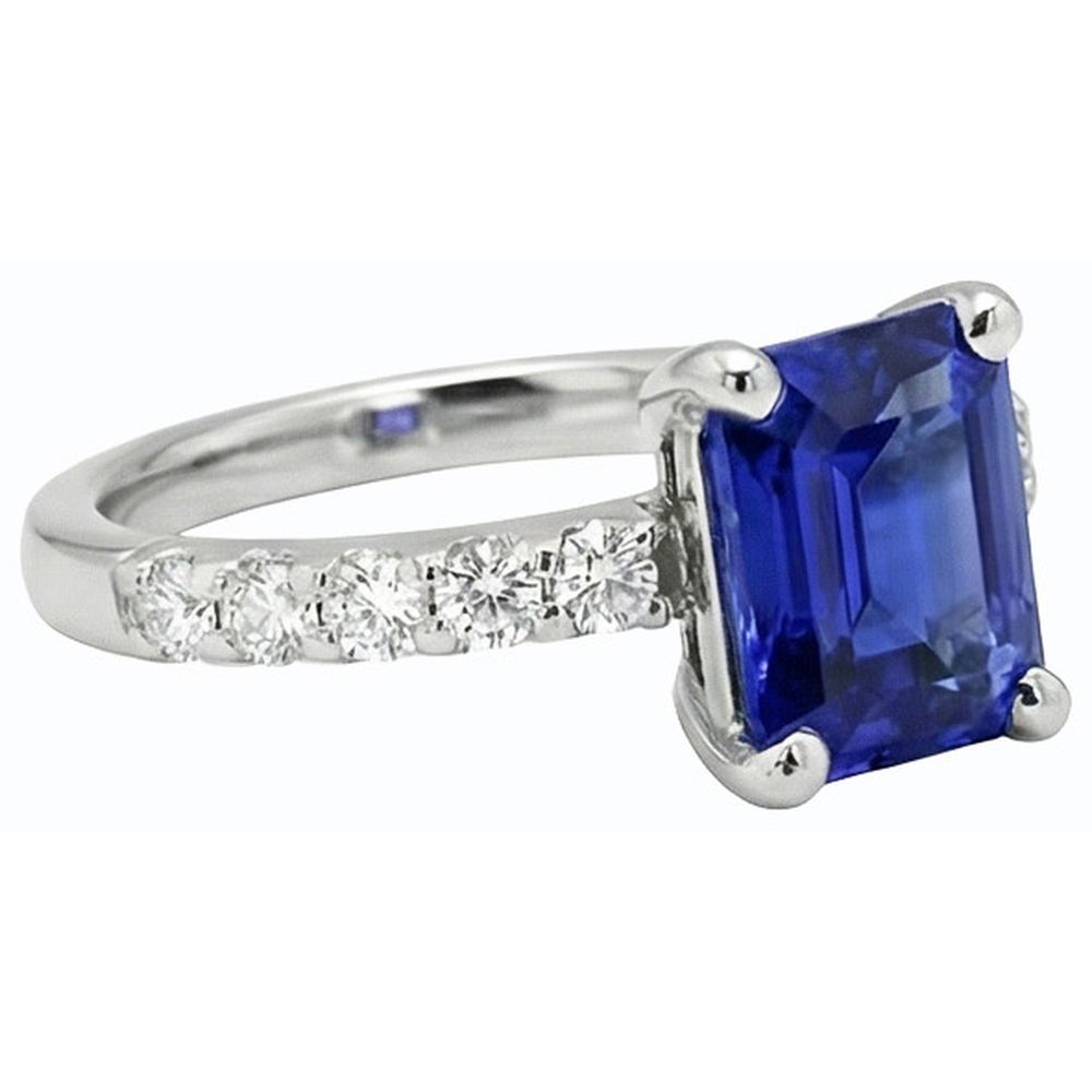 naturel round saphir 2.50carats bague vue de dessus