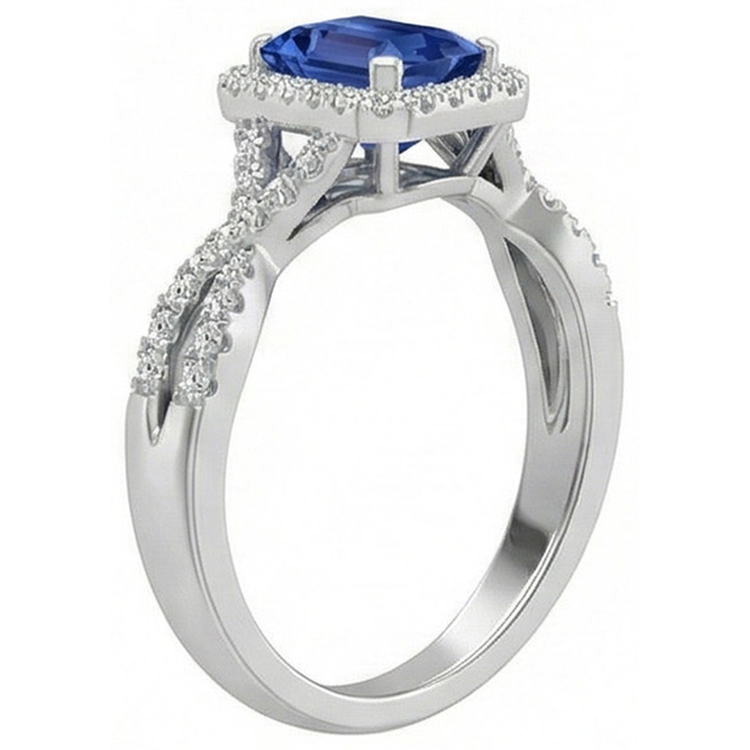 naturel diamant 3.50carats bague vue de profil