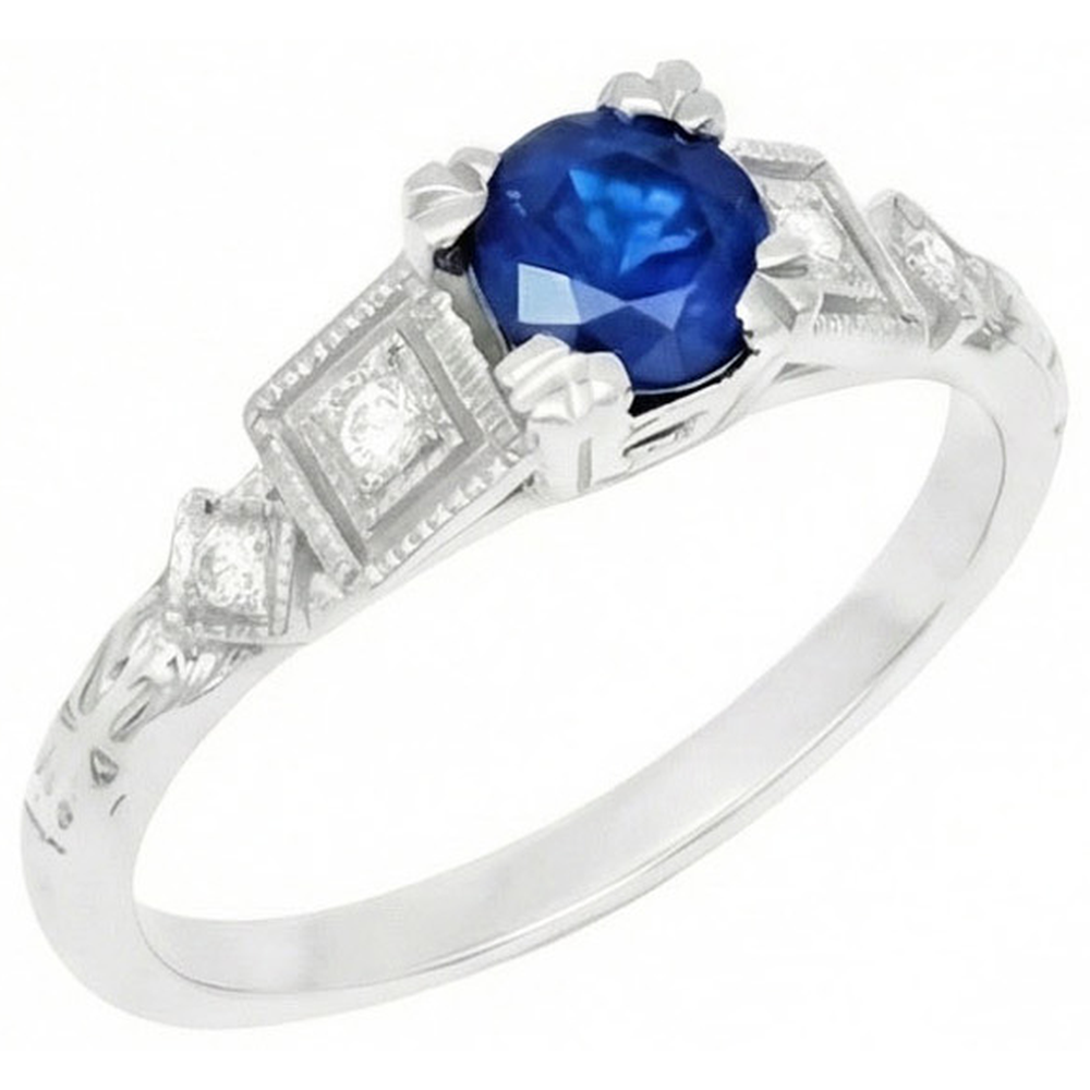 naturel round diamant 1.65carats bague vue de face