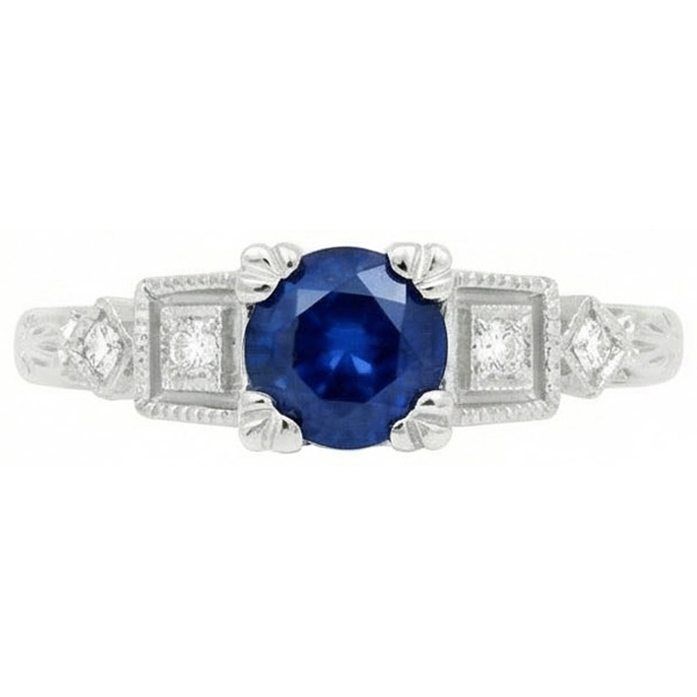 naturel round diamant 1.65carats bague angle de côté