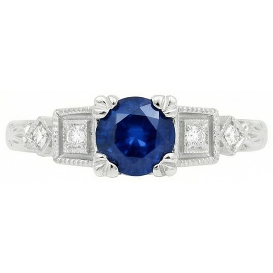naturel round diamant 1.65carats bague angle de côté