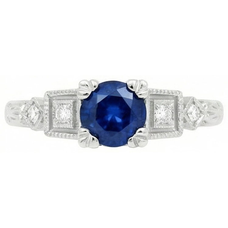 naturel round diamant 1.65carats bague angle de côté