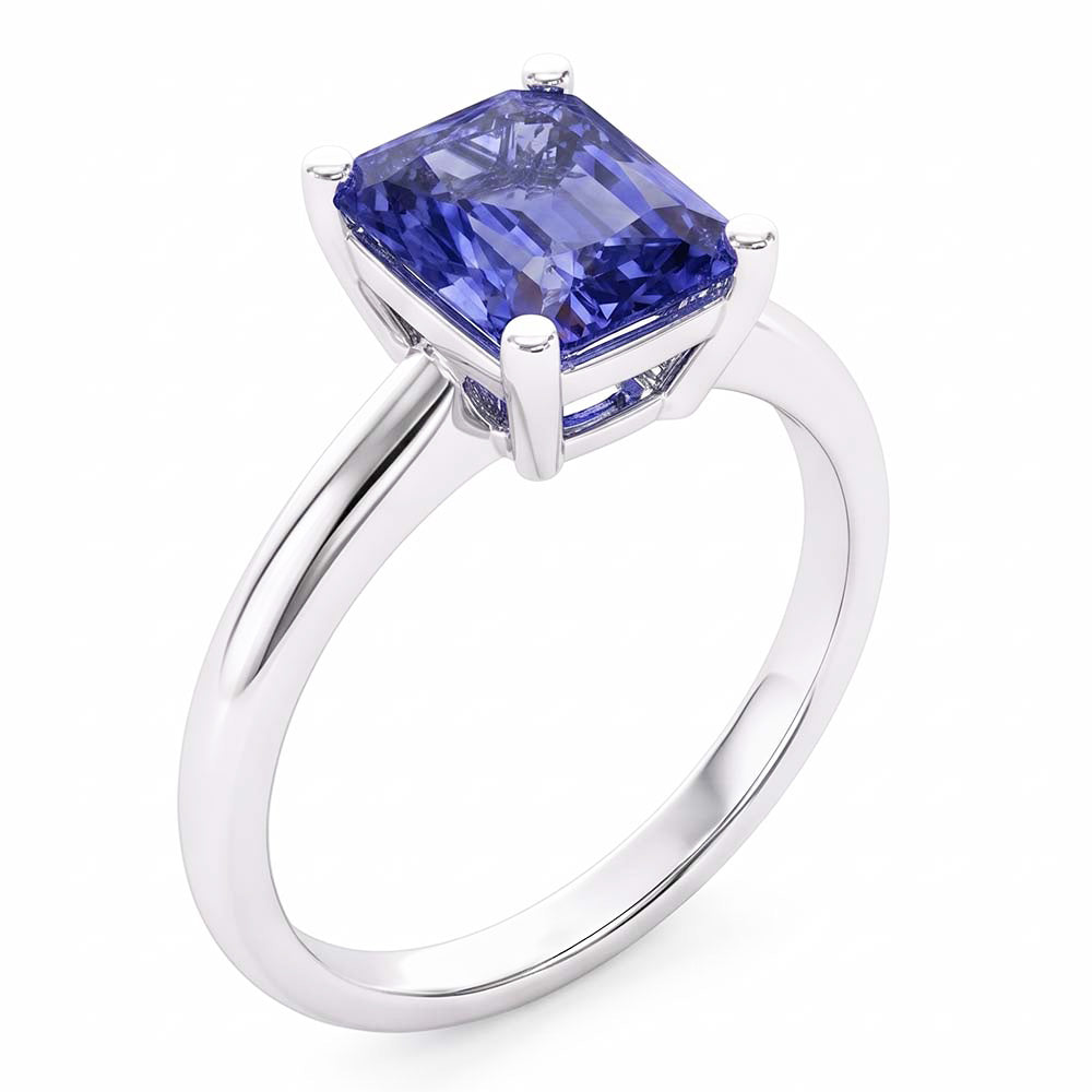 Bague saphir du Sri Lanka radiant solitaire en or pour femme 1.50 carats