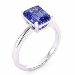 Bague saphir du Sri Lanka radiant solitaire en or pour femme 1.50 carats