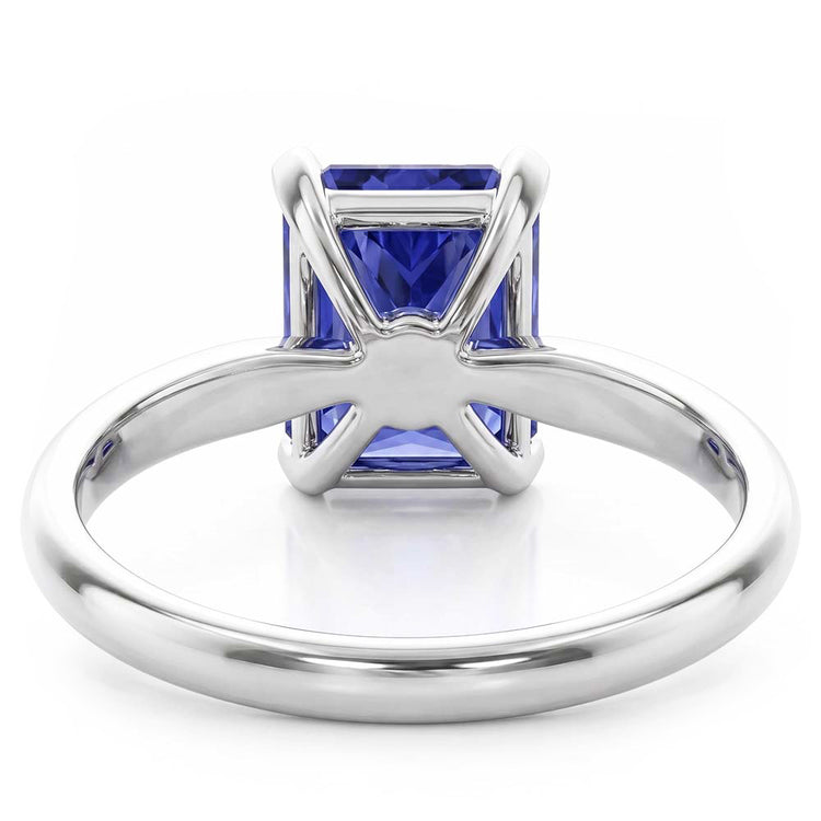 Bague saphir du Sri Lanka radiant solitaire en or pour femme 1.50 carats