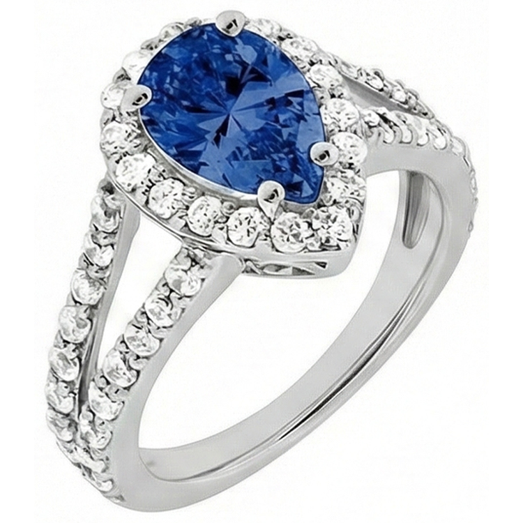 naturel pear diamant 4carats bague angle de côté