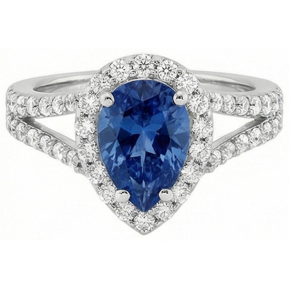 naturel pear diamant 4carats bague détail rapproché
