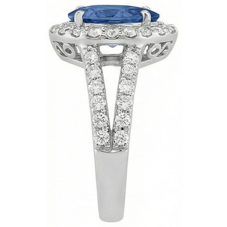 naturel pear diamant 4carats bague vue de dessus