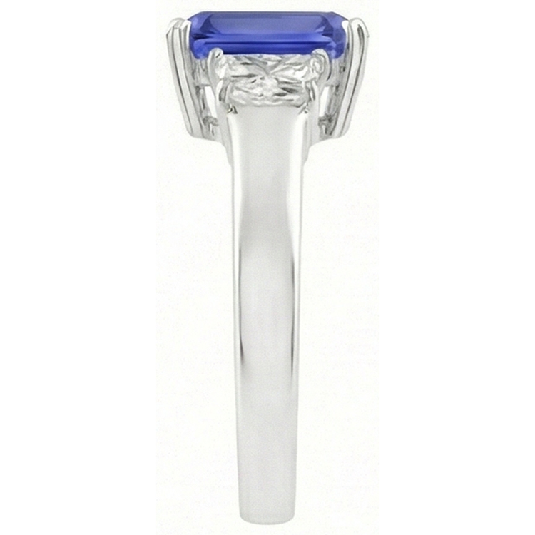 Bague saphir émeraude 3 pierres et bijoux en diamant radieux 2.75 carats