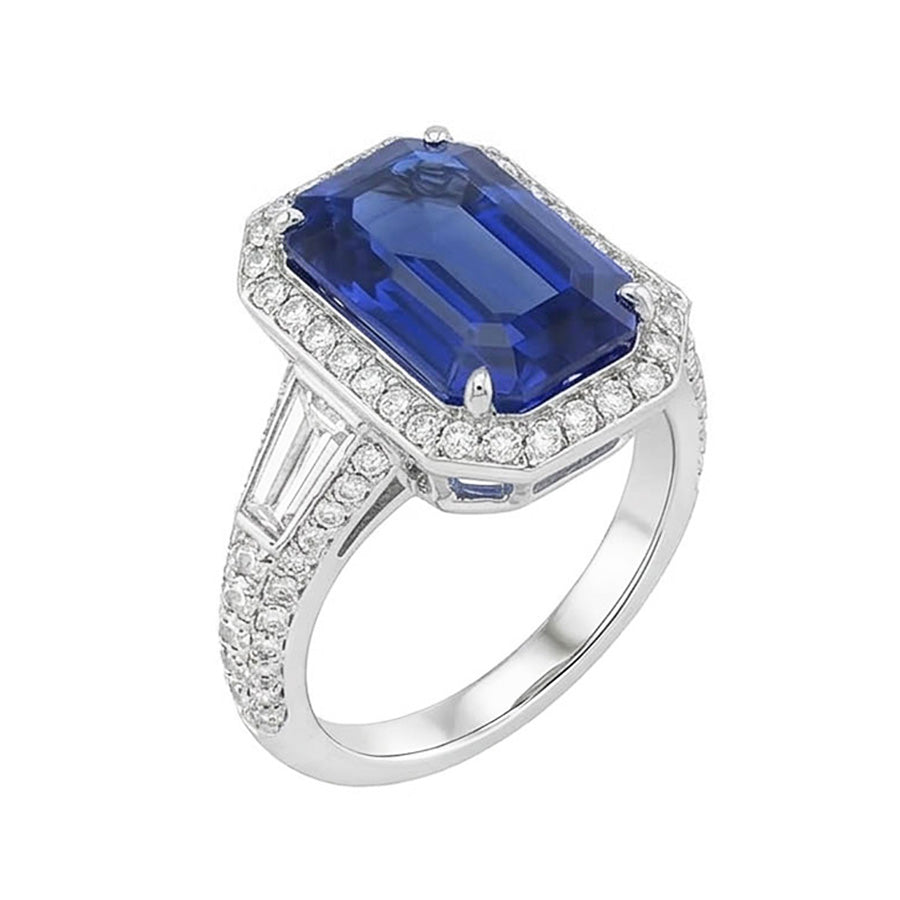 naturel baguette diamant 4carats bague angle de côté