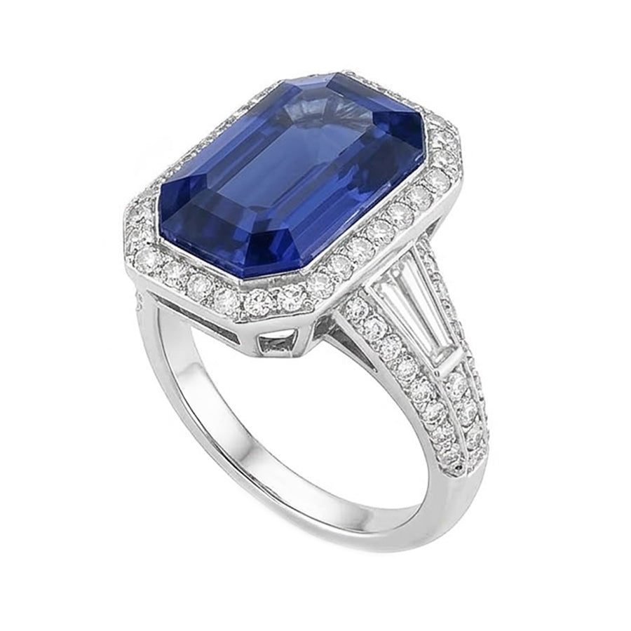 naturel baguette diamant 4carats bague détail rapproché