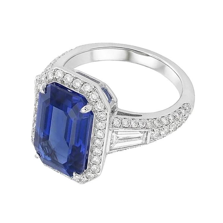 naturel baguette diamant 4carats bague vue de profil