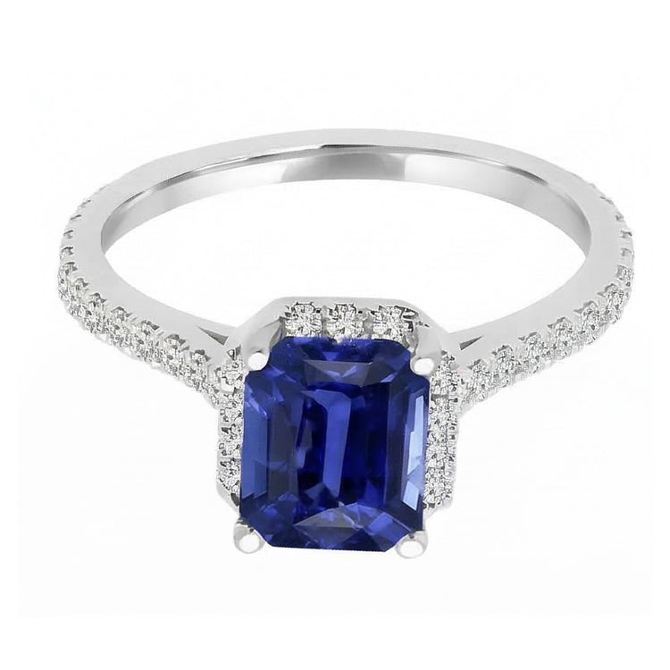 naturel round saphir 4carats bague angle de côté