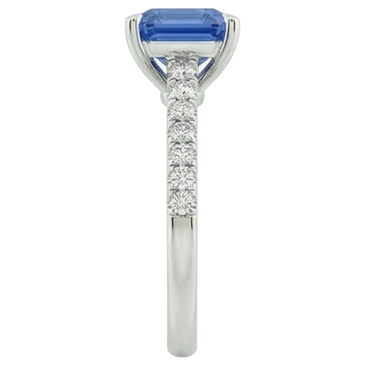 naturel radiant diamant 3.50carats bague détail rapproché