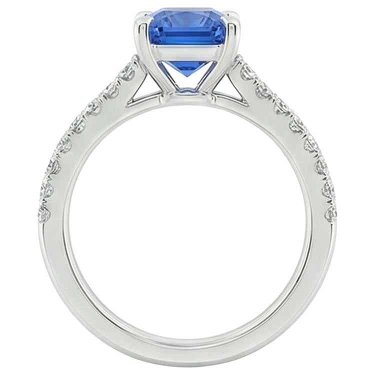 naturel radiant diamant 3.50carats bague vue de dessus