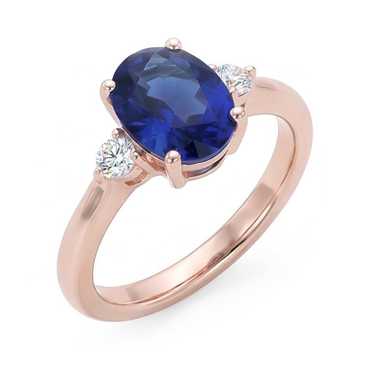 naturel round diamant 2.25carats bague angle de côté