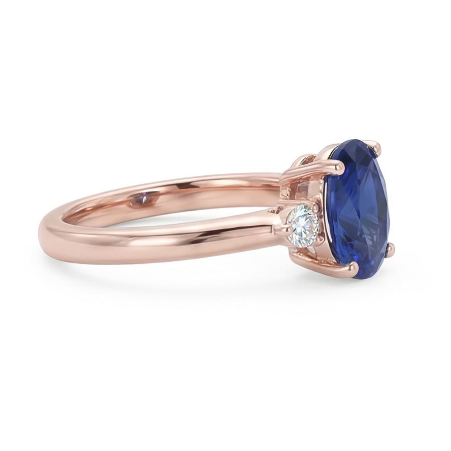 naturel round diamant 2.25carats bague vue de profil