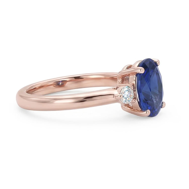 naturel round diamant 2.25carats bague vue de profil