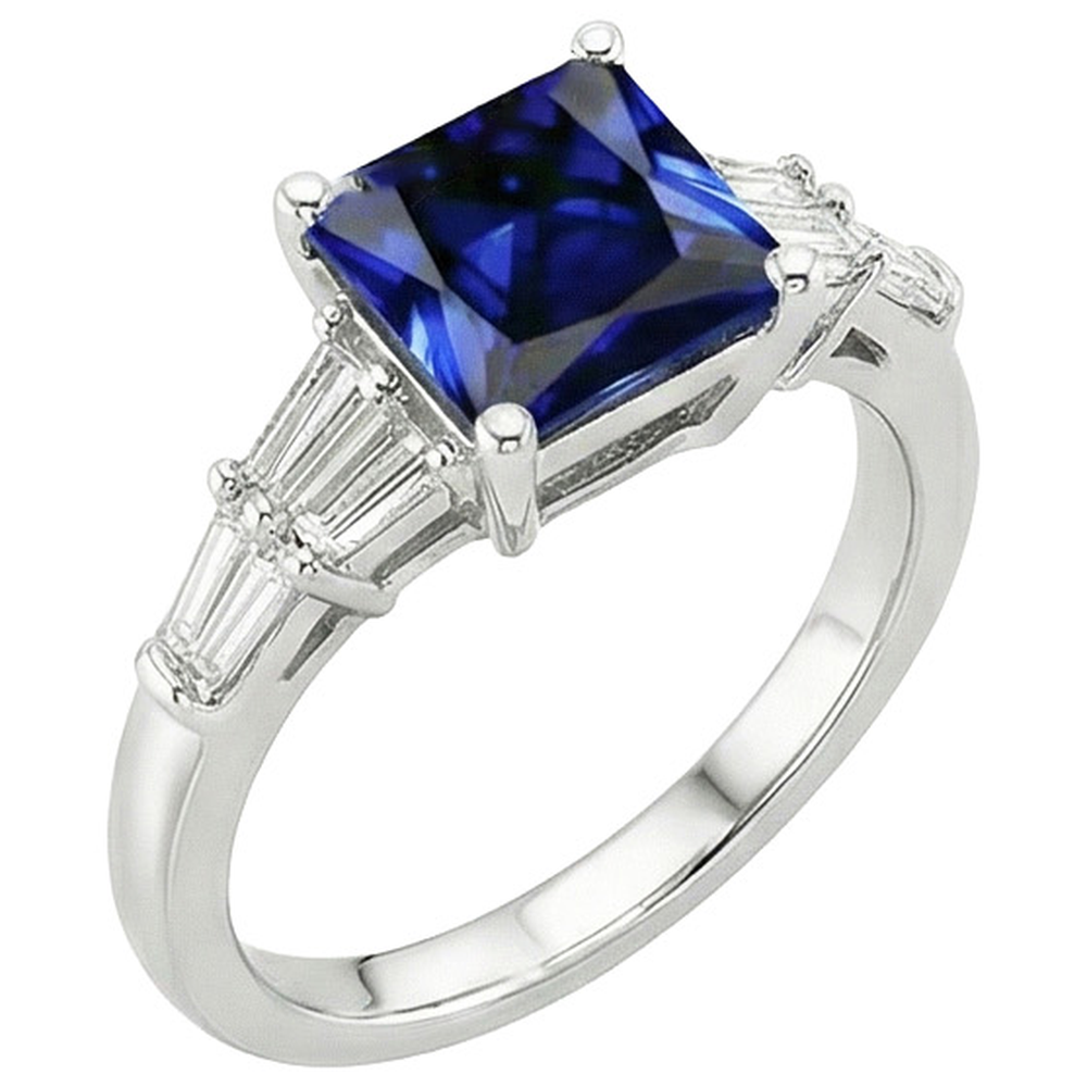 naturel baguette diamant 4.50carats bague détail rapproché