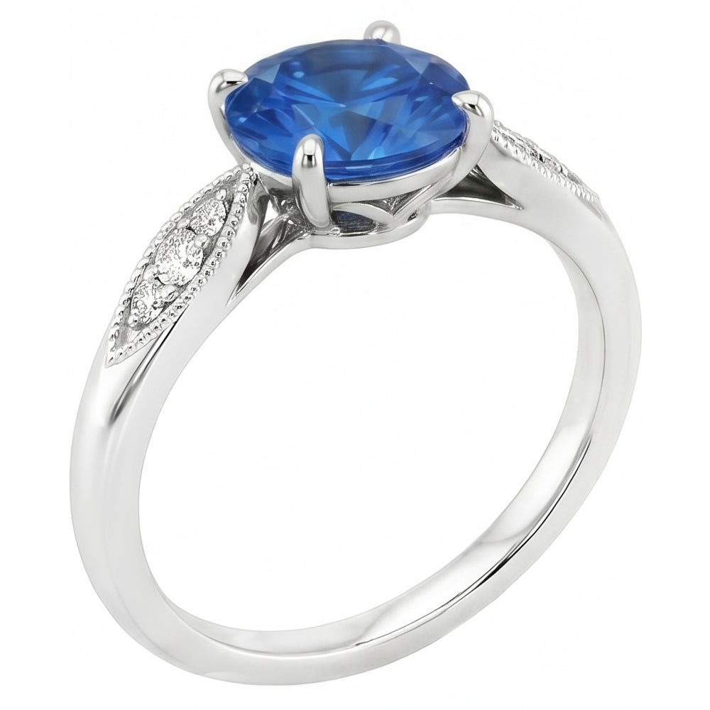 naturel round diamant 2.40carats bague angle de côté