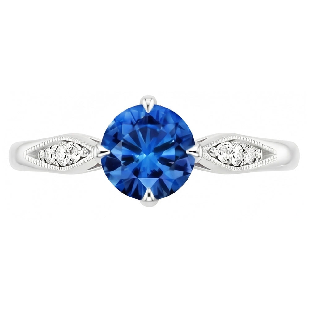 naturel round diamant 2.40carats bague vue de dessus