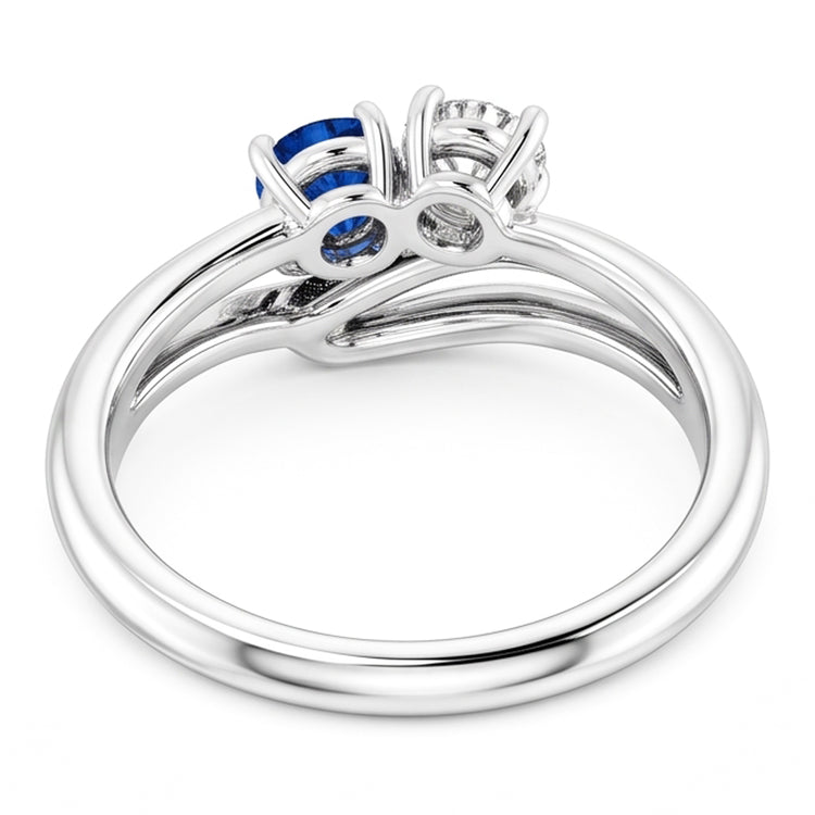 Bague sertie diamant rond saphir bleu serti 1.50 carat