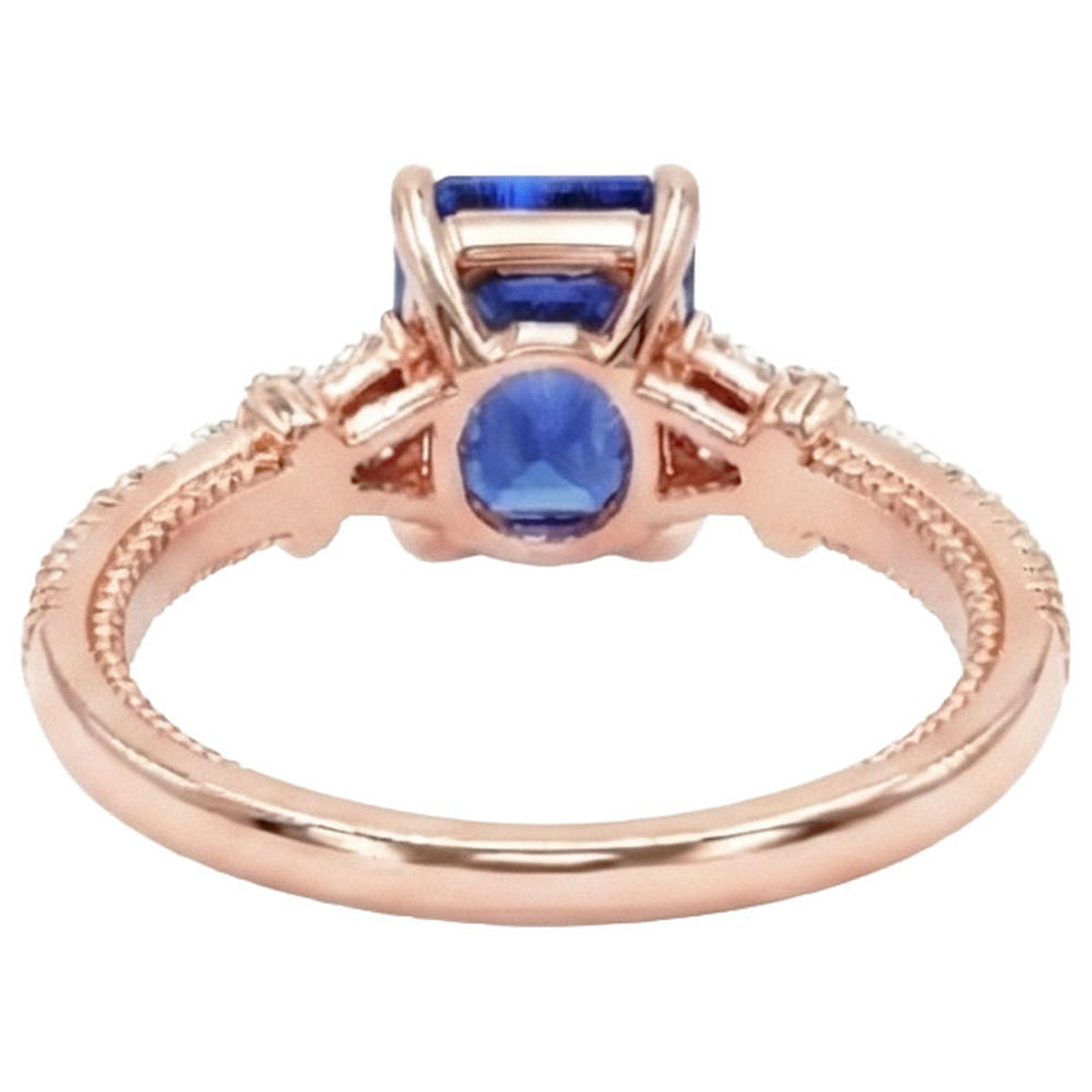 naturel round saphir 4carats bague vue de dessus