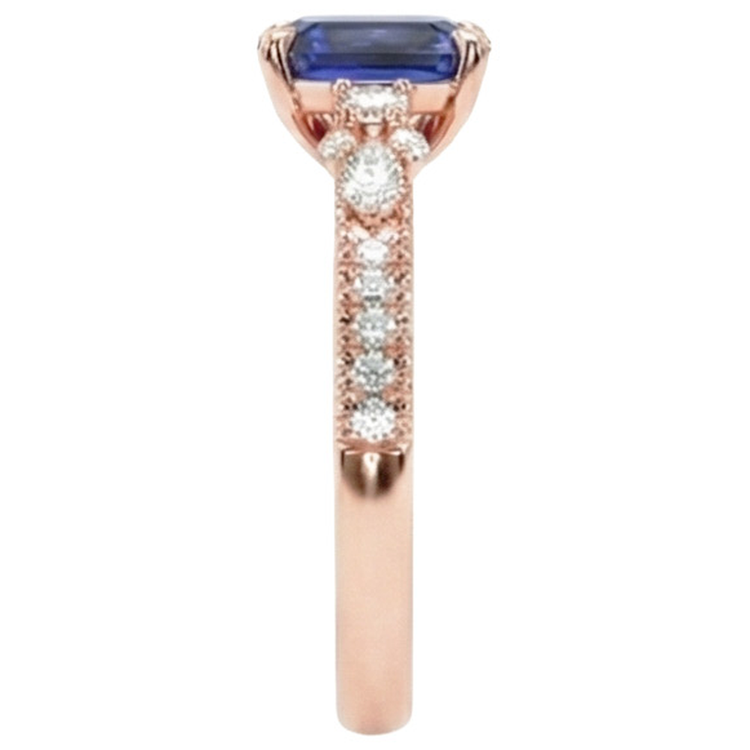 naturel round saphir 4carats bague sur blanc
