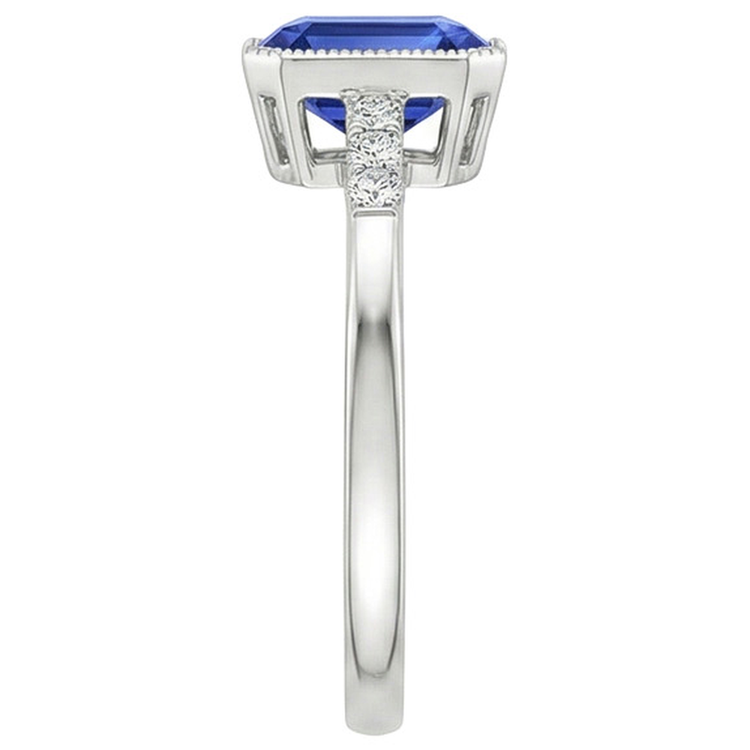 naturel round saphir 3.50carats bague sur blanc