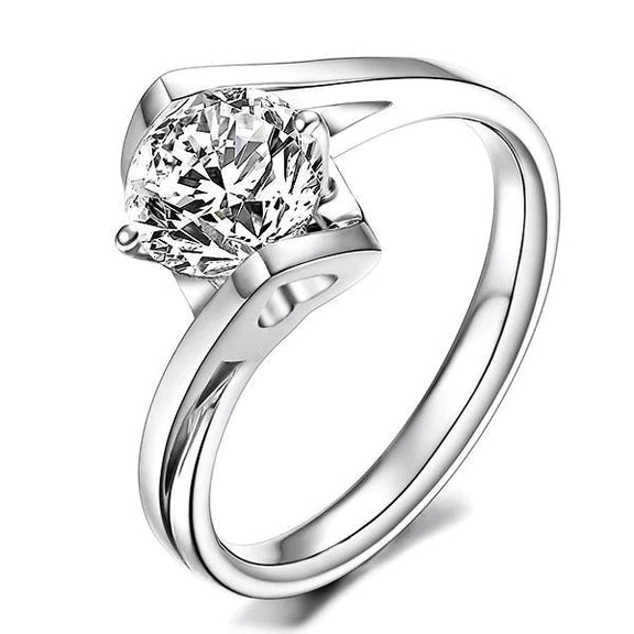 Bague solitaire anniversaire Naturel diamant taille ronde 2,85 ct