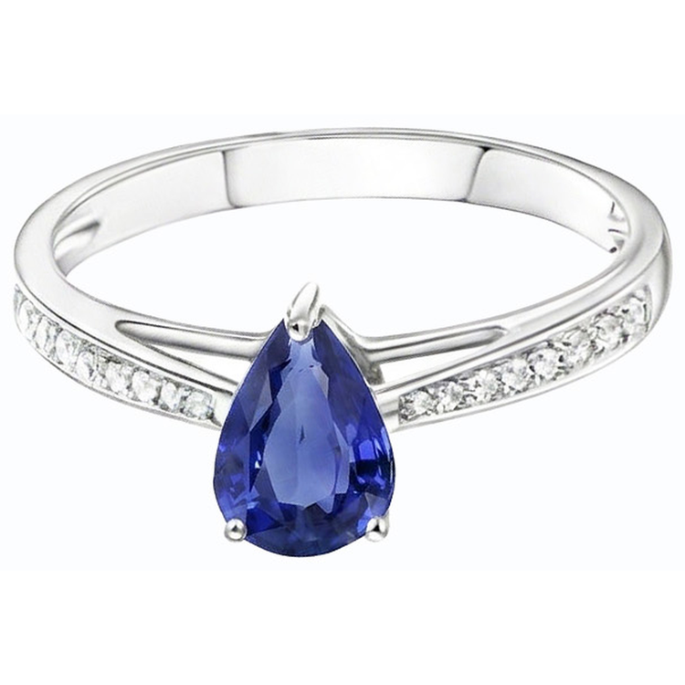 naturel pear diamant 2.50carats bague détail rapproché