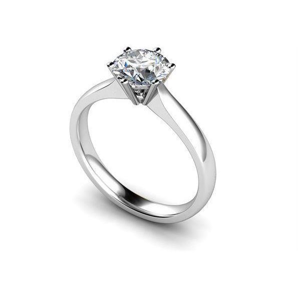 Bague solitaire de fiançailles Réel diamant rond taille brillant 1.60 carats