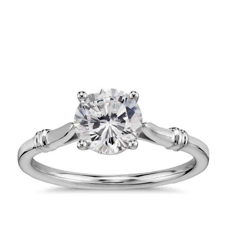Bague solitaire de fiançailles avec Naturel diamants étincelants ronds de 3 ct en or blanc
