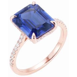 Bague Diamant Naturel 4.50 Carats - Or Rose 14K
