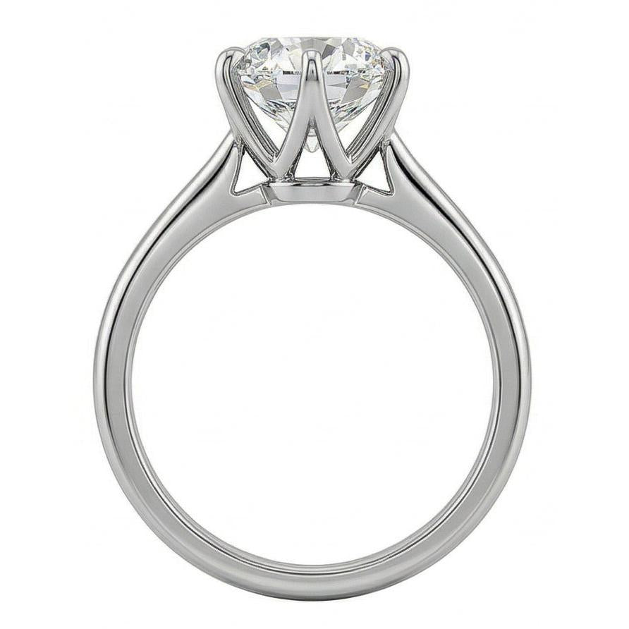 naturel round diamant 1.25carats bague vue de profil