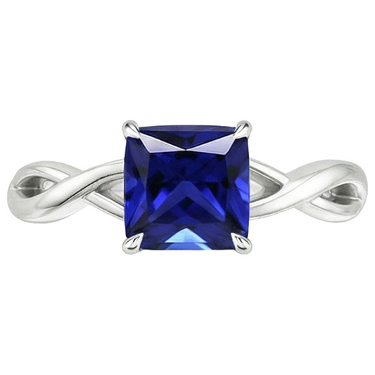 Bague solitaire en or pour femme sertie de griffes de saphir du Sri Lanka 2.25 carats