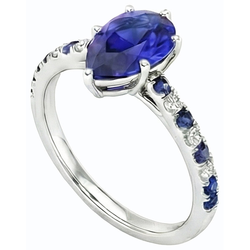 naturel pear diamant 2.50carats bague angle de côté