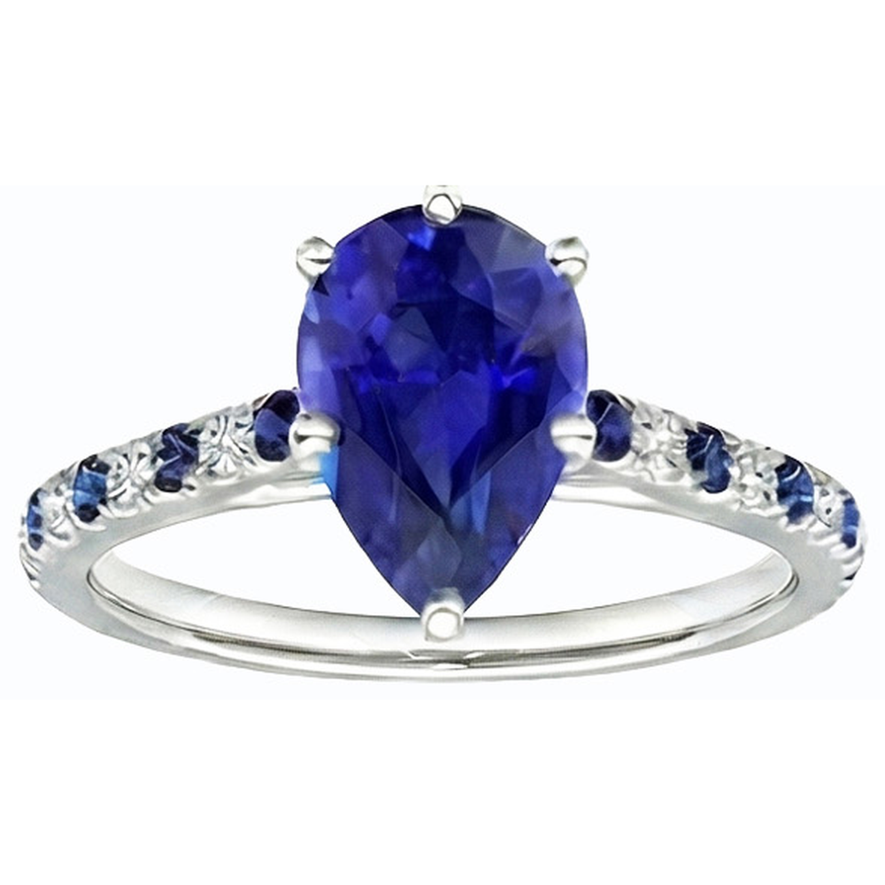 naturel pear diamant 2.50carats bague détail rapproché