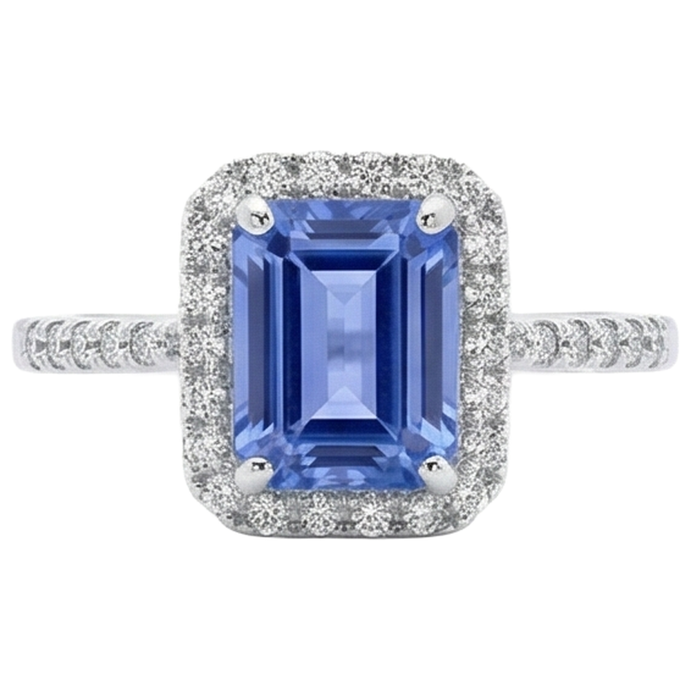 naturel tanzanite 5.80carats bague angle de côté