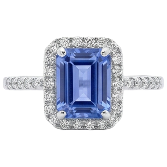 naturel tanzanite 5.80carats bague angle de côté