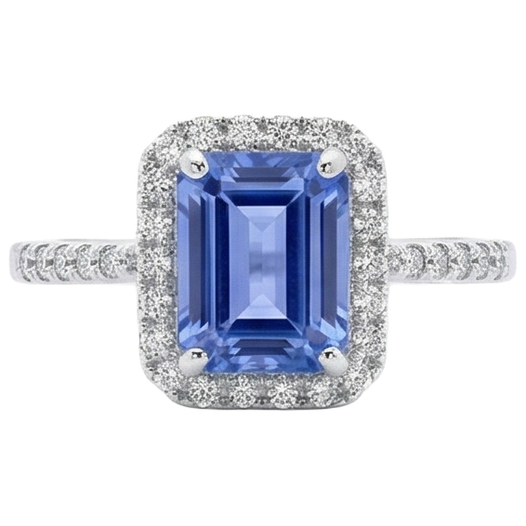 naturel tanzanite 5.80carats bague angle de côté