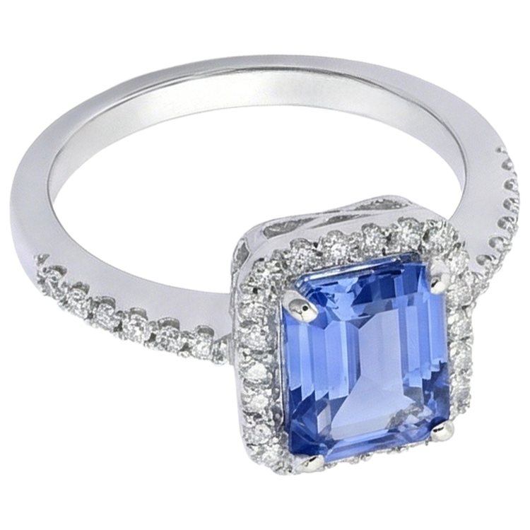naturel tanzanite 5.80carats bague détail rapproché