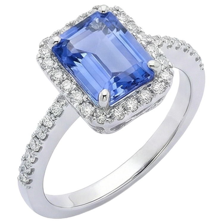 naturel tanzanite 5.80carats bague vue de dessus