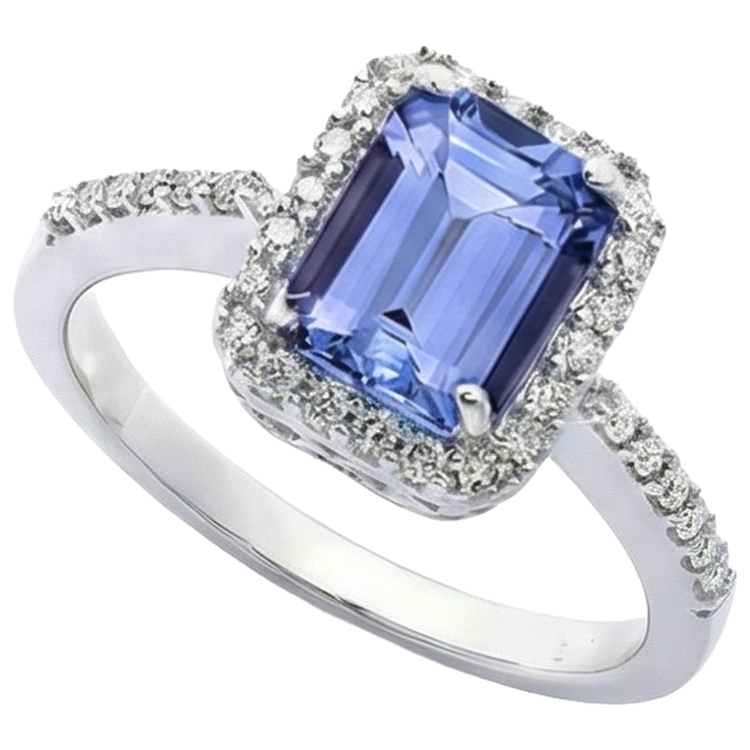naturel tanzanite 5.80carats bague vue de profil