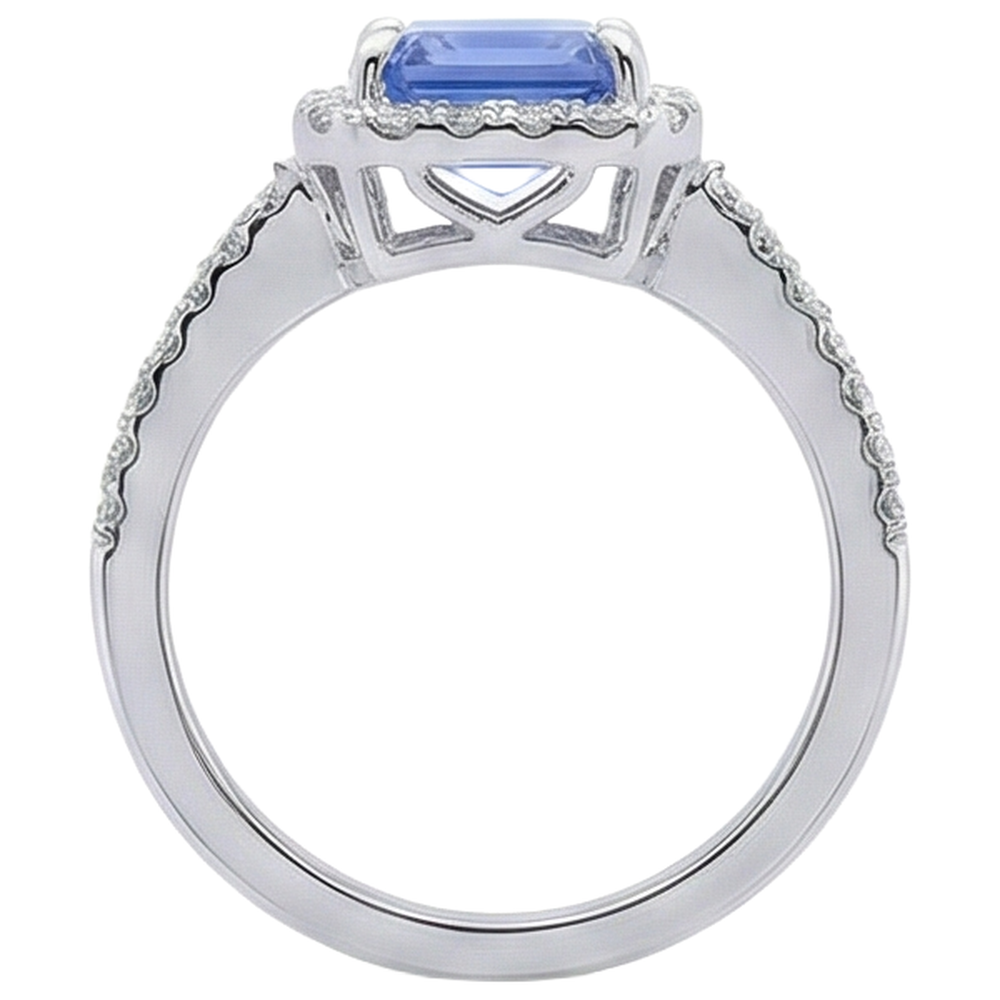 naturel tanzanite 5.80carats bague avec accents diamants