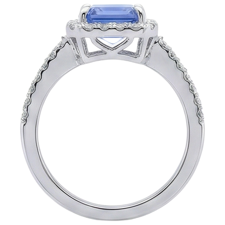 naturel tanzanite 5.80carats bague avec accents diamants