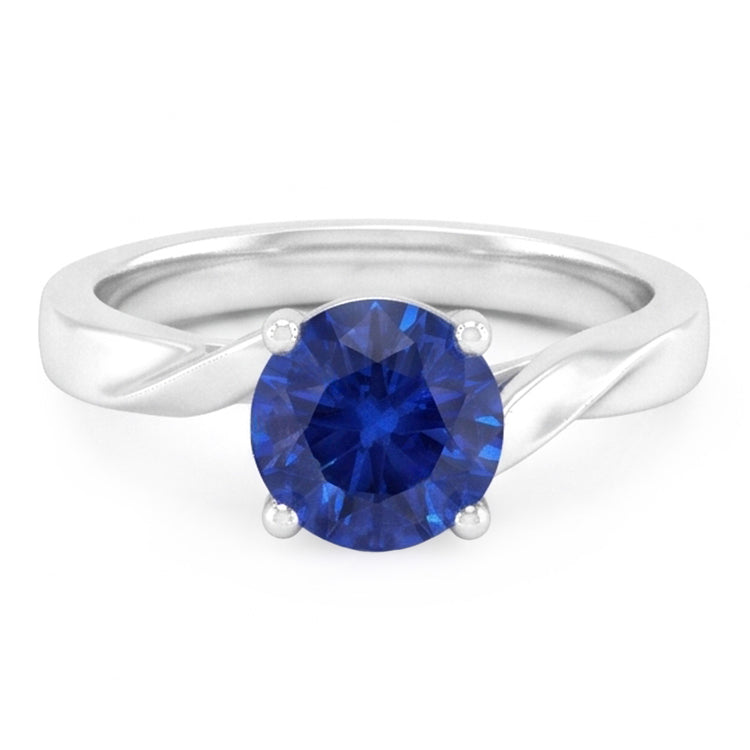 Bague torsadée en saphir de Ceylan pour femme 1 carat solitaire