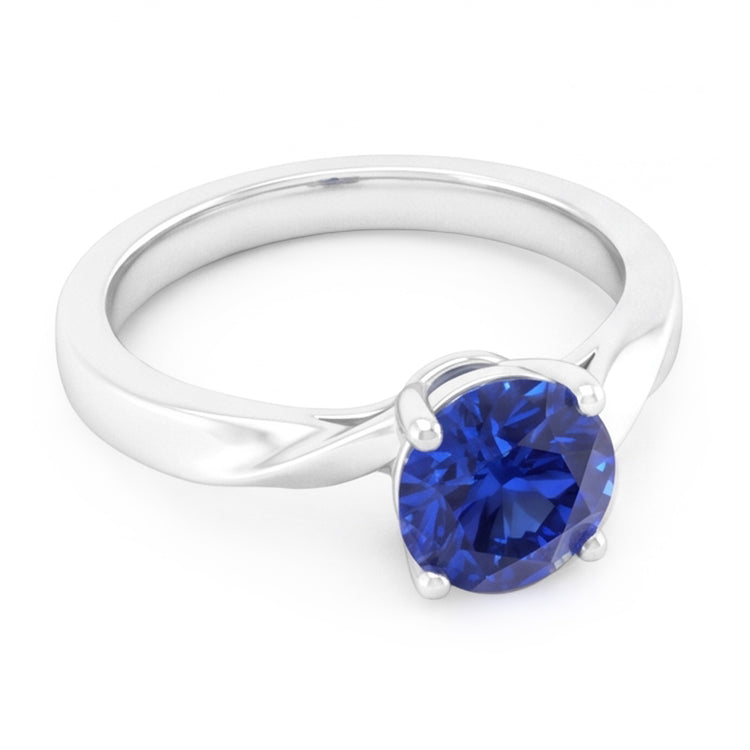 Bague torsadée en saphir de Ceylan pour femme 1 carat solitaire