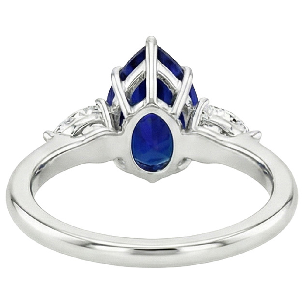 naturel pear diamant 6.75carats bague sur blanc
